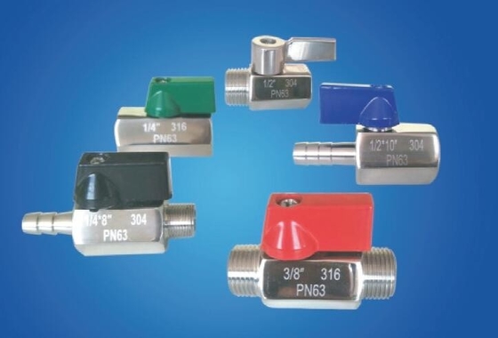 Mini serie de válvulas de bola de acero inoxidable para la industria de fluidos
