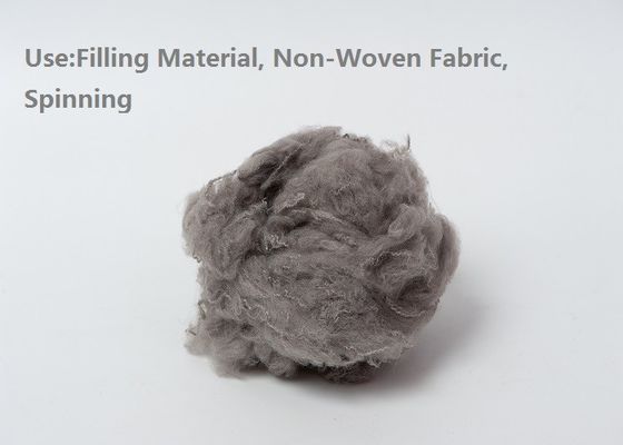 Grey Polyester Raw Material Dyed superior recicló la fibra de grapa de poliéster ISO9001