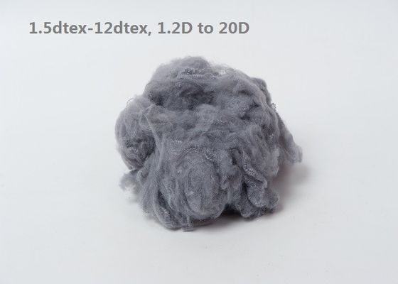 Grey Polyester Raw Material Dyed superior recicló la fibra de grapa de poliéster ISO9001