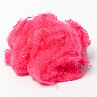 Material reciclado 76m m industrial de Cherry Blossom Pink Polyester Raw de la fibra de poliéster 1.2D