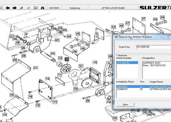 911208190 Sulzer asoman los recambios para la unidad vertida de la formación