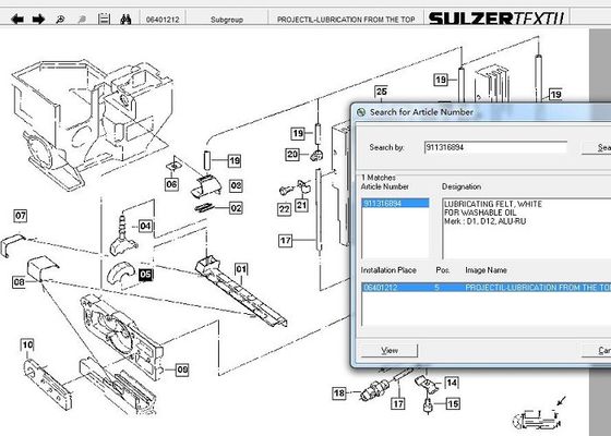 911816089 piezas del telar de Sulzer que lubrican la vivienda sentida con fieltro
